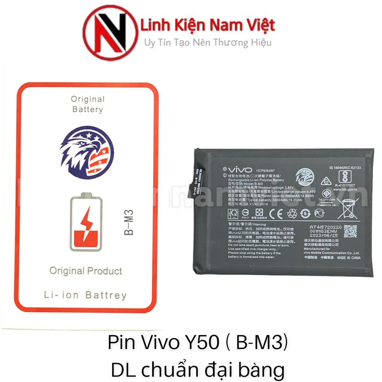 Pin Vivo Y50 / B-M3 5000mAh ( Zin Đại Bàng )