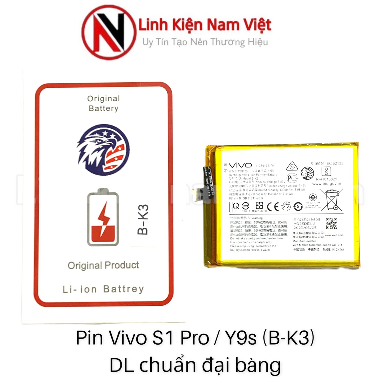 Pin Vivo S1 pro / Y9s ( B-K3 ) ( Pin đại bàng/ pin dai bang 4500mAh)