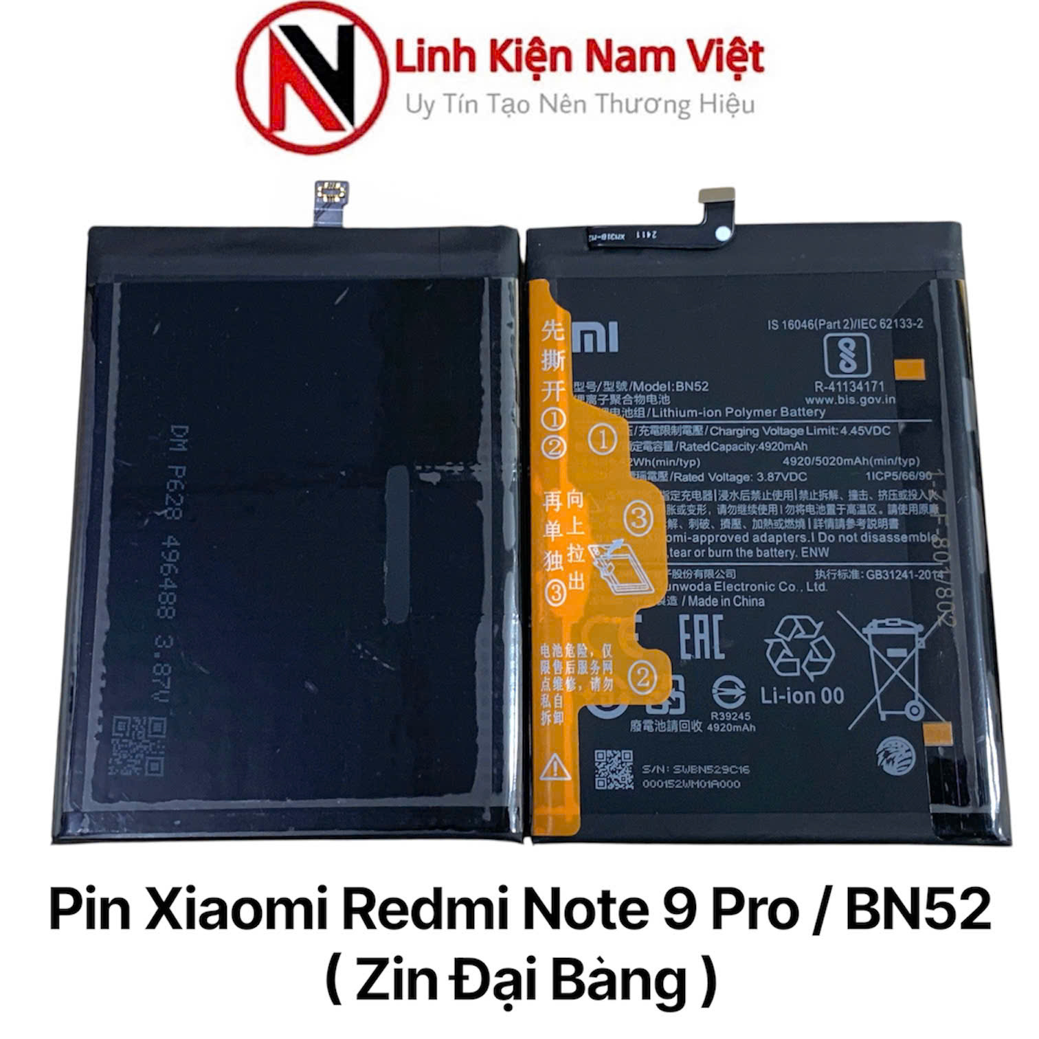 Pin Xiaomi Redmi Note 9 Pro / BN52 ( Zin Đại Bàng )