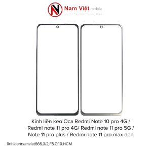 Kính liền keo Oca Redmi Note 10 pro 4G / Redmi note 11 pro 4G/ Redmi note 11 pro 5G / Note 11 pro plus / Redmi note 11 pro max den