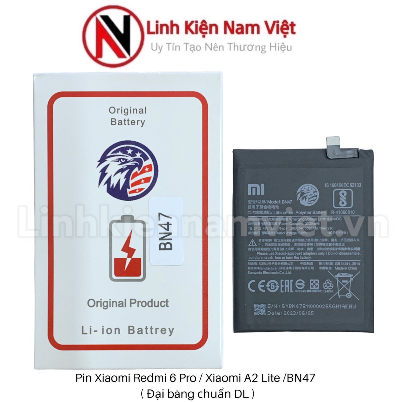 Pin Xiaomi Redmi 6 Pro / Xiaomi A2 Lite (Zin Pin đại bàng/ pin dai bang 4000mAh (BN47)