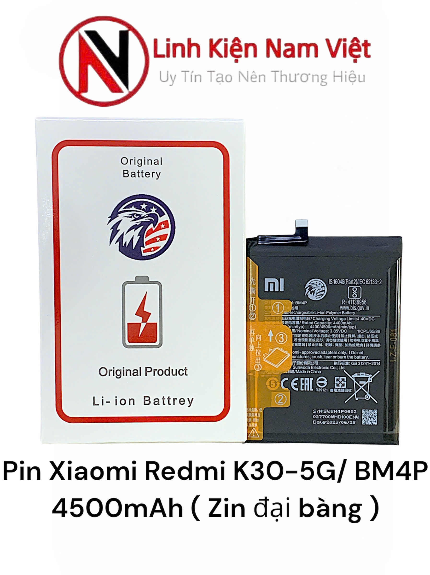 Pin Xiaomi Redmi K30 – 5G / BM4P 4500mAh ( Zin Pin đại bàng )