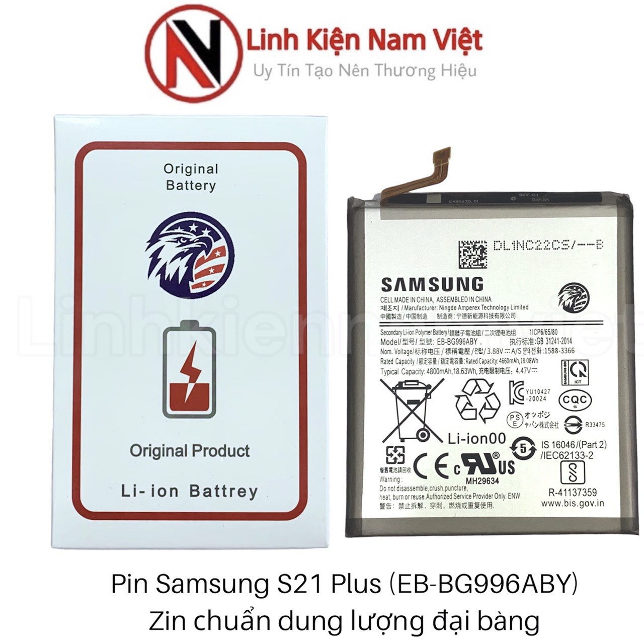 Pin Samsung S21 Plus(Zin Đại Bàng Dung Lượng Chuẩn-4800mAh (EB-BG996ABY)
