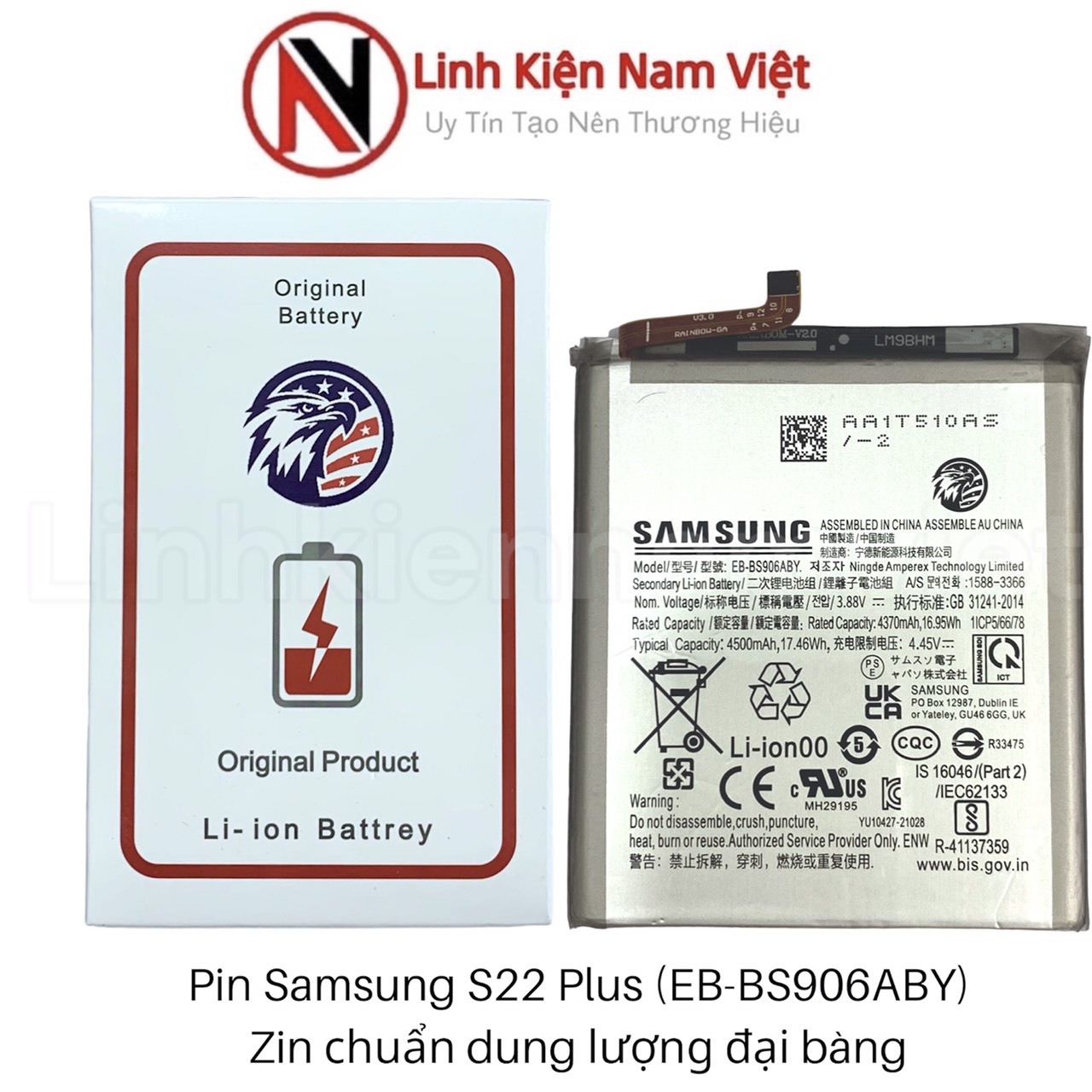 Pin Samsung S22 Plus (Zin Đại Bàng Dung Lượng Chuẩn-4500mAh (EB-BS906ABY)