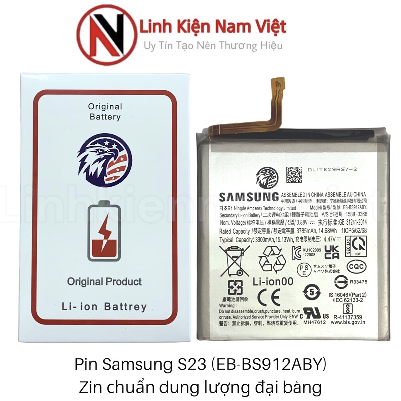 Pin Samsung S23 (Zin Đại Bàng Dung Lượng Chuẩn-4000mAh (EB-BS912ABY)