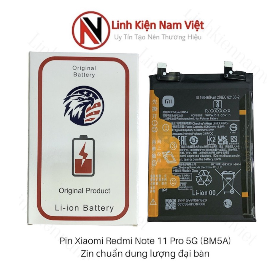 Pin Redmi Note 11 Pro - 5G ( Zin Đại Bàng 5000mAh ( BM5A )