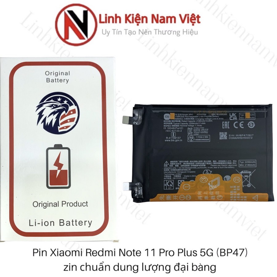 Pin Redmi Note 11 Pro Plus 5G (Zin Đại Bàng-2250mAh (BP47)