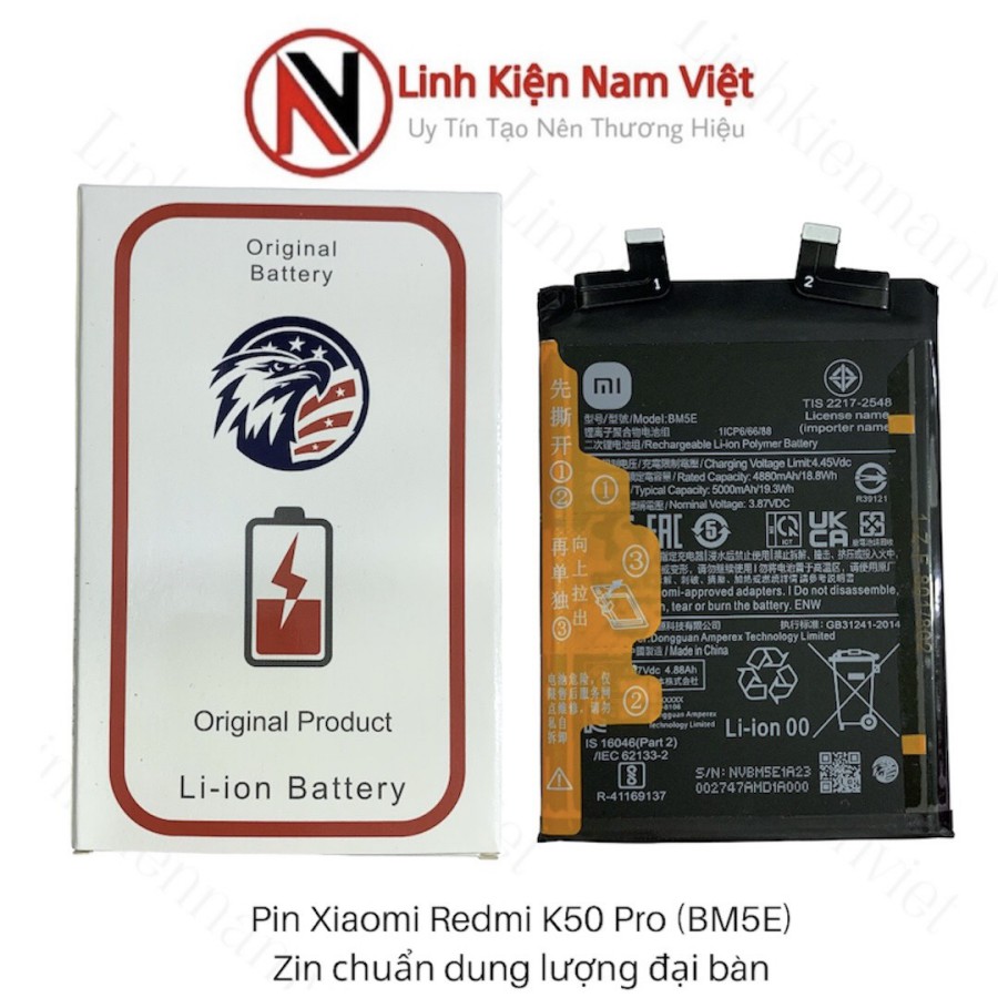 Pin Xiaomi Redmi K50 Pro Zin Đại Bàng 5400mAh ( BM5E )