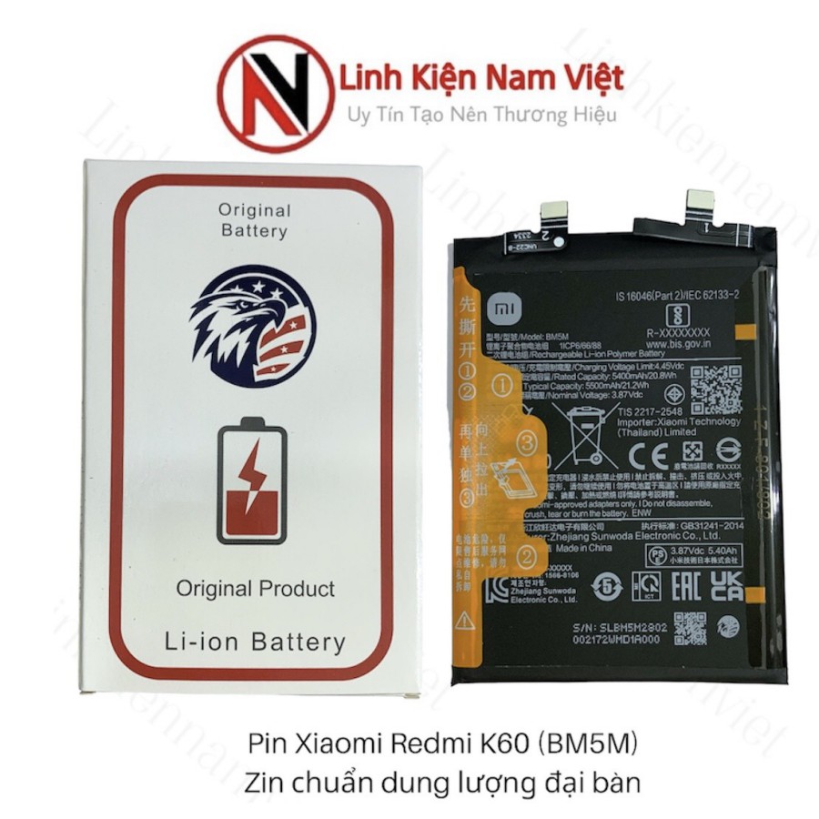 Pin Xiaomi Redmi K60 Zin Đại Bàng 5400mAh