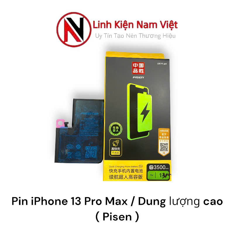 Pin iPhone 13 Pro Max ( Pisen ) hộp vàng