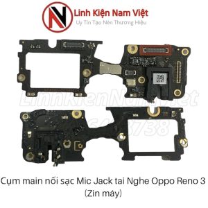 Cụm Main giữa Micro Jack tai nghe Oppo A91 4G / Reno 3 ( Zin bóc máy )