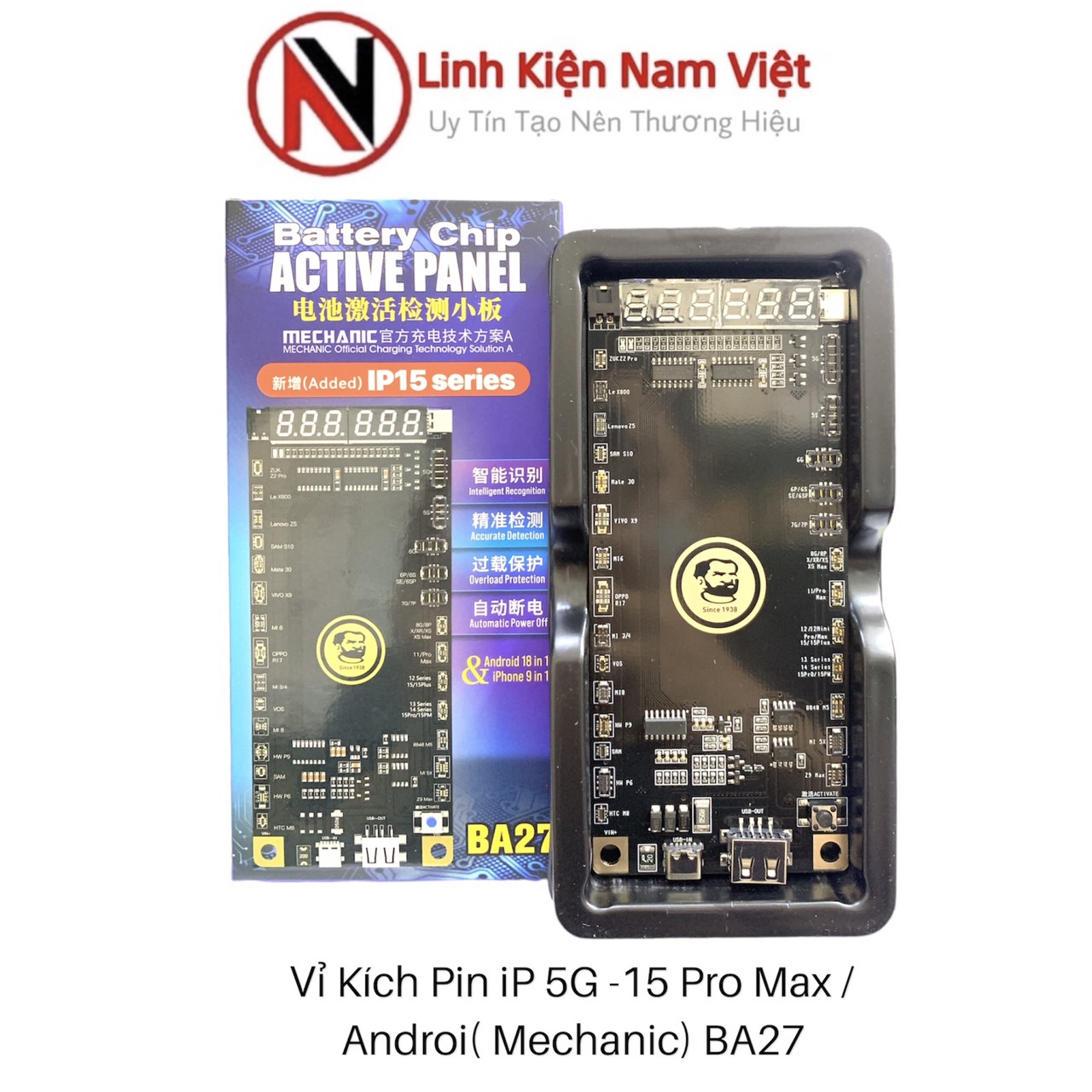 Bộ vỉ kích pin iP 5G đến 15 pro Max Androi Samsung, Xiaomi, Oppo, Huawei, Vivo ( Mechanic BA27 )