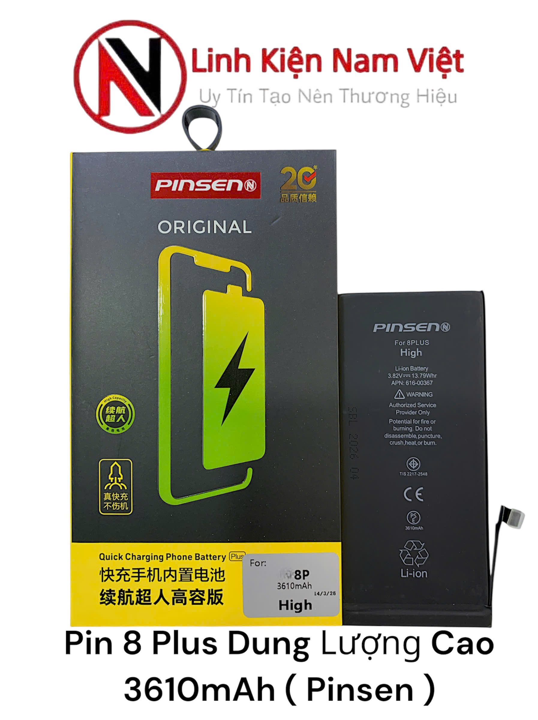 Pin Iphone 8 Plus (Pinsen Dung Lượng Cao High mAh)