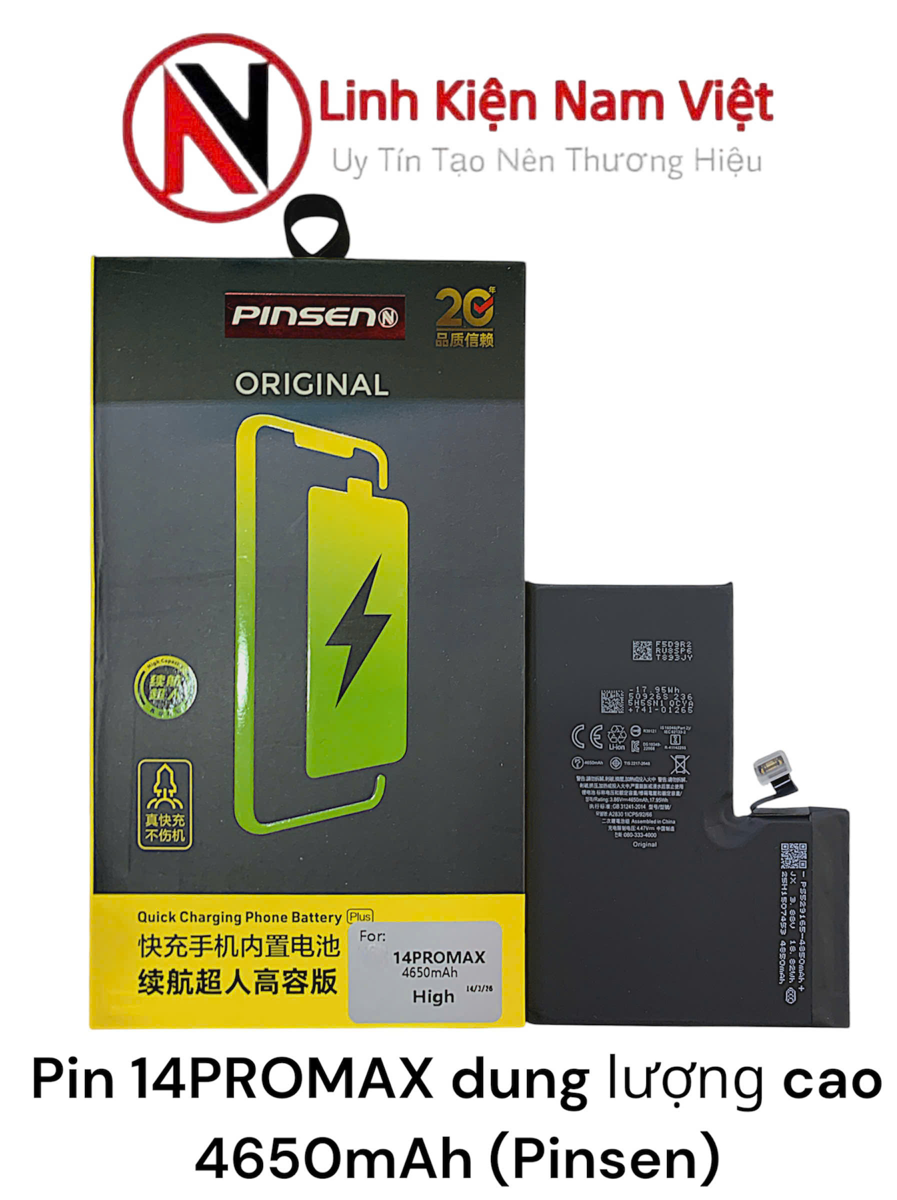 Pin Iphone 14 Pro Max (Dung Lượng Cao High (4650mAh) Pinsen