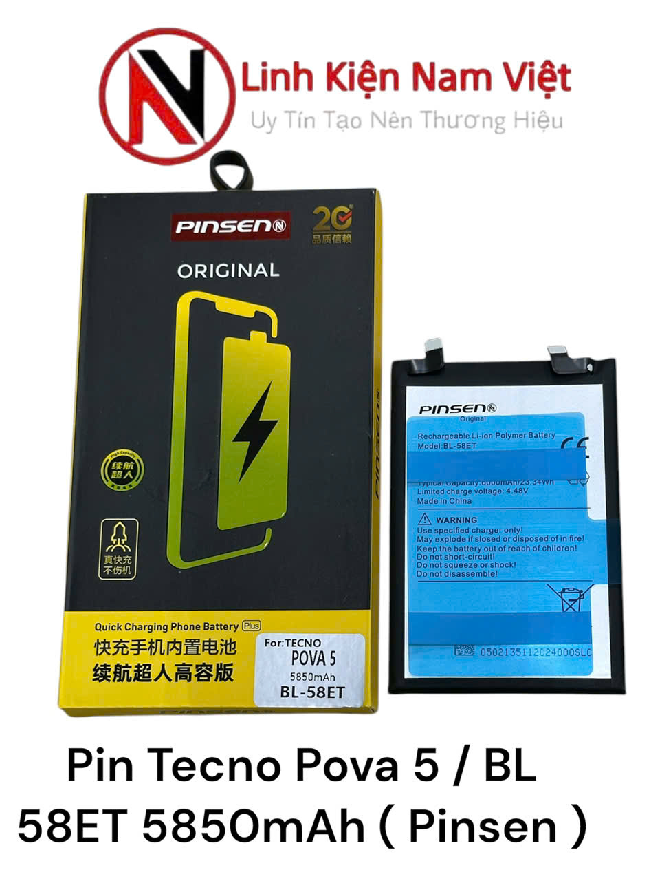 Pin Tecno Pova 5 / BL 58ET – 5850mAh ( Pinsen )