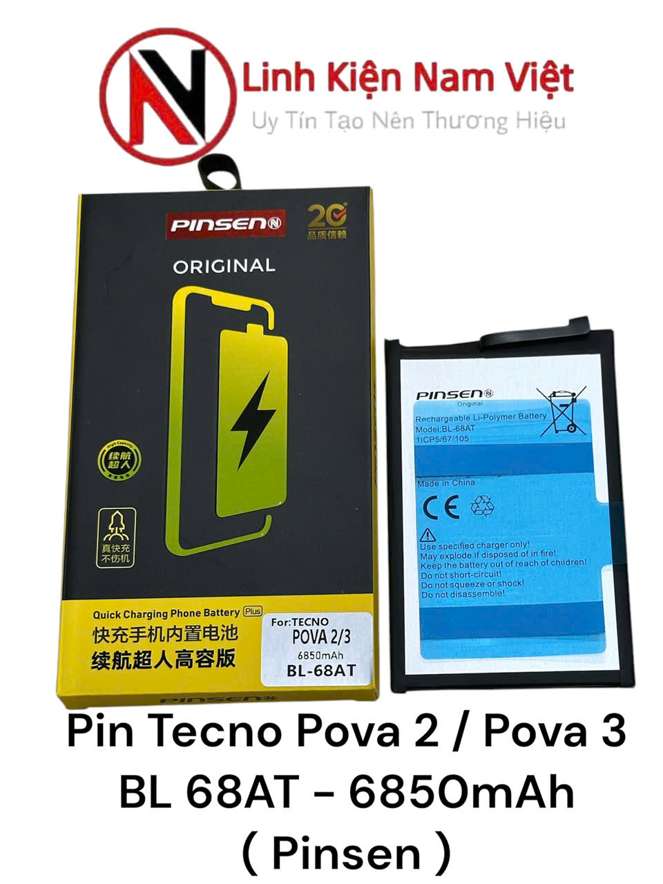 Pin Tecno Pova 2 / Pova 3 / BL 68AT – 6850mAh ( Pinsen )