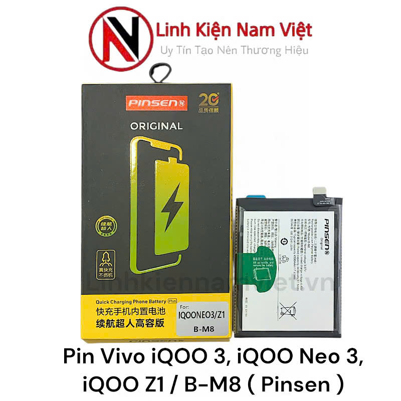 Pin Vivo iQOO 3, iQOO Neo 3, iQOO Z1 / B-M8 4430mAh ( Pinsen )