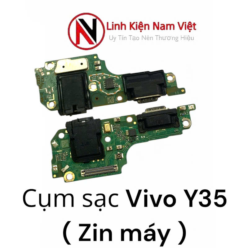 Cụm chân sạc bộ Mic Jack tai nghe Vivo Y35 ( Zin máy )