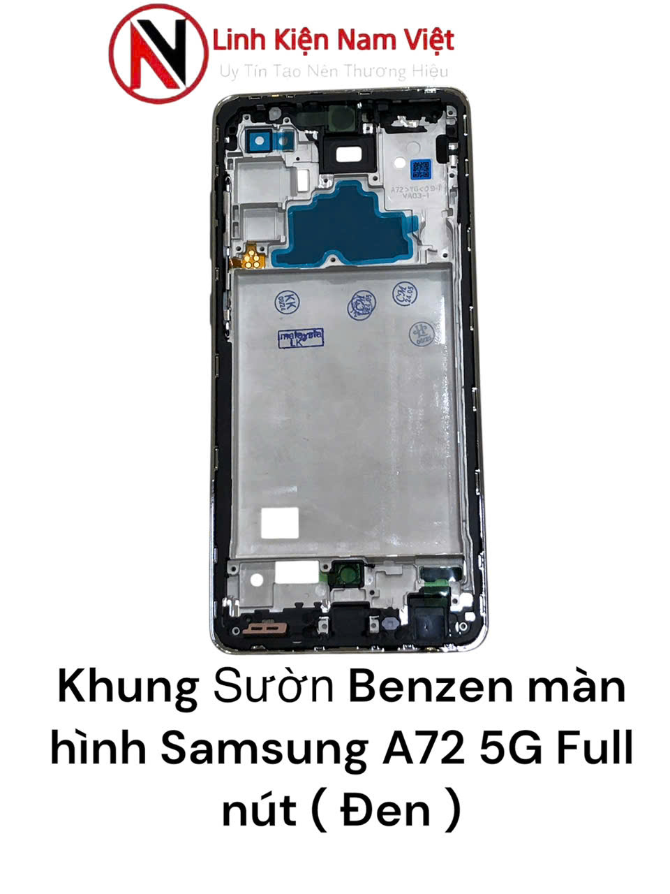 Khung Sườn Benzen màn hình Samsung A72 5G Full nút ( Đen )