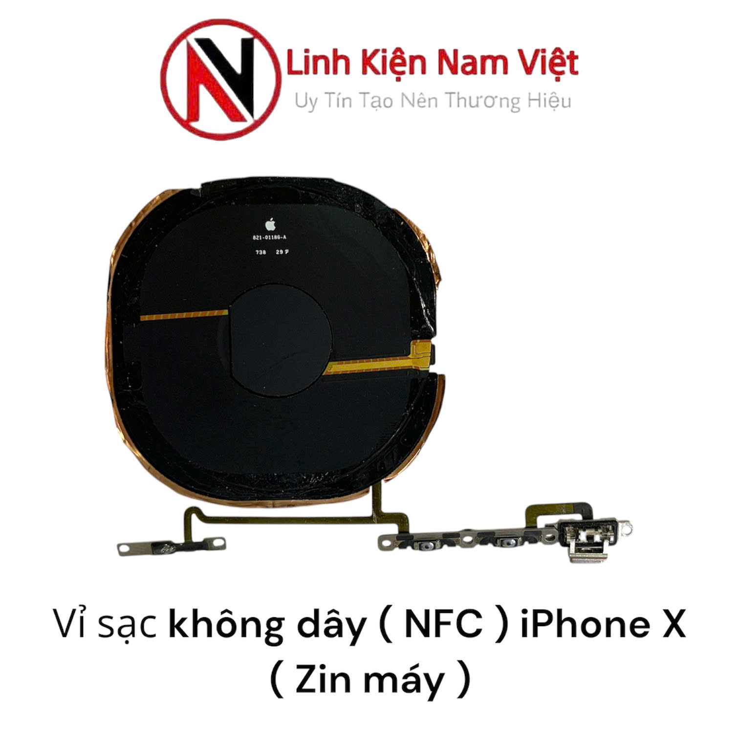 Vỉ sạc không dây ( NFC ) Volum âm lượng, Gạt rung iPhone X ( Zin bóc máy )