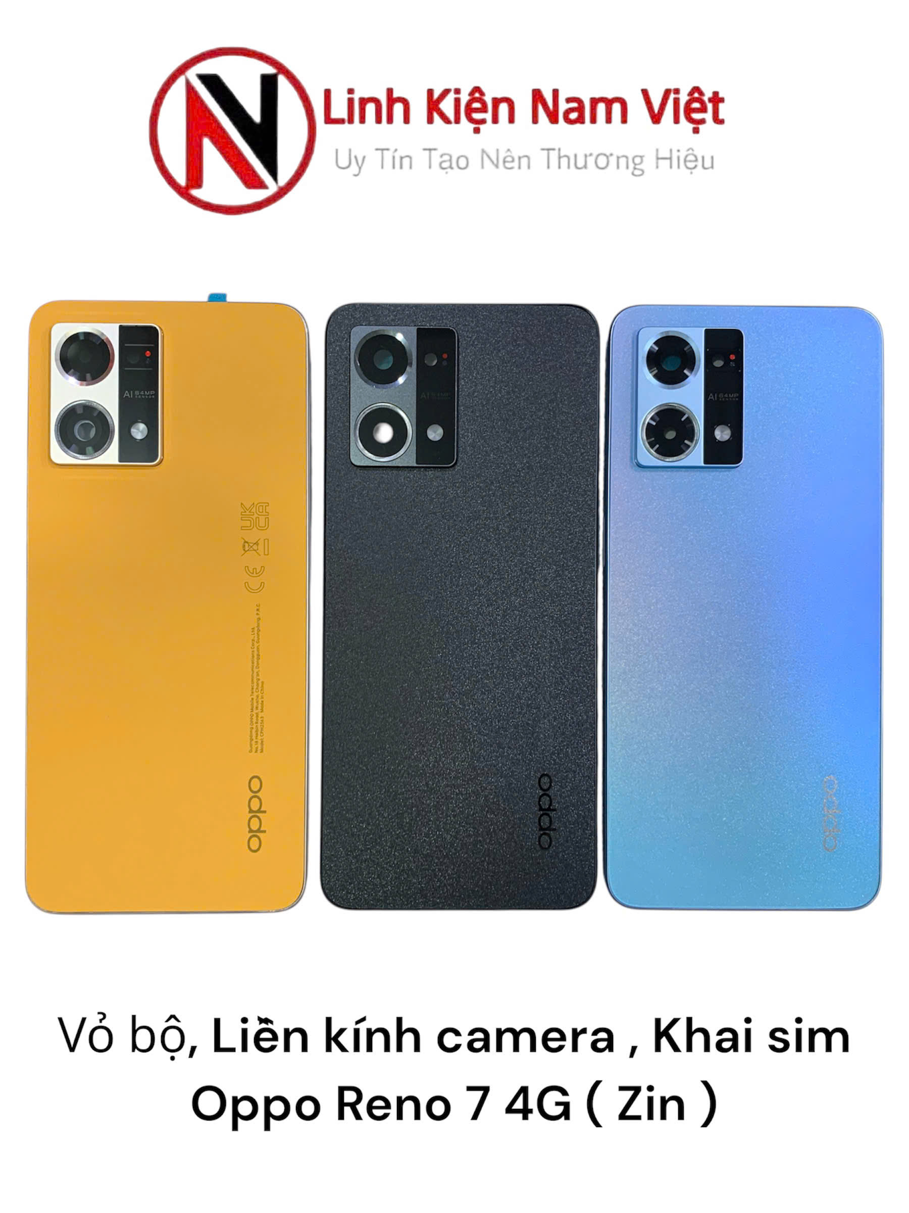 Vỏ bộ, Liền kính camera , Khai sim Oppo Reno 7 4G ( Zin )