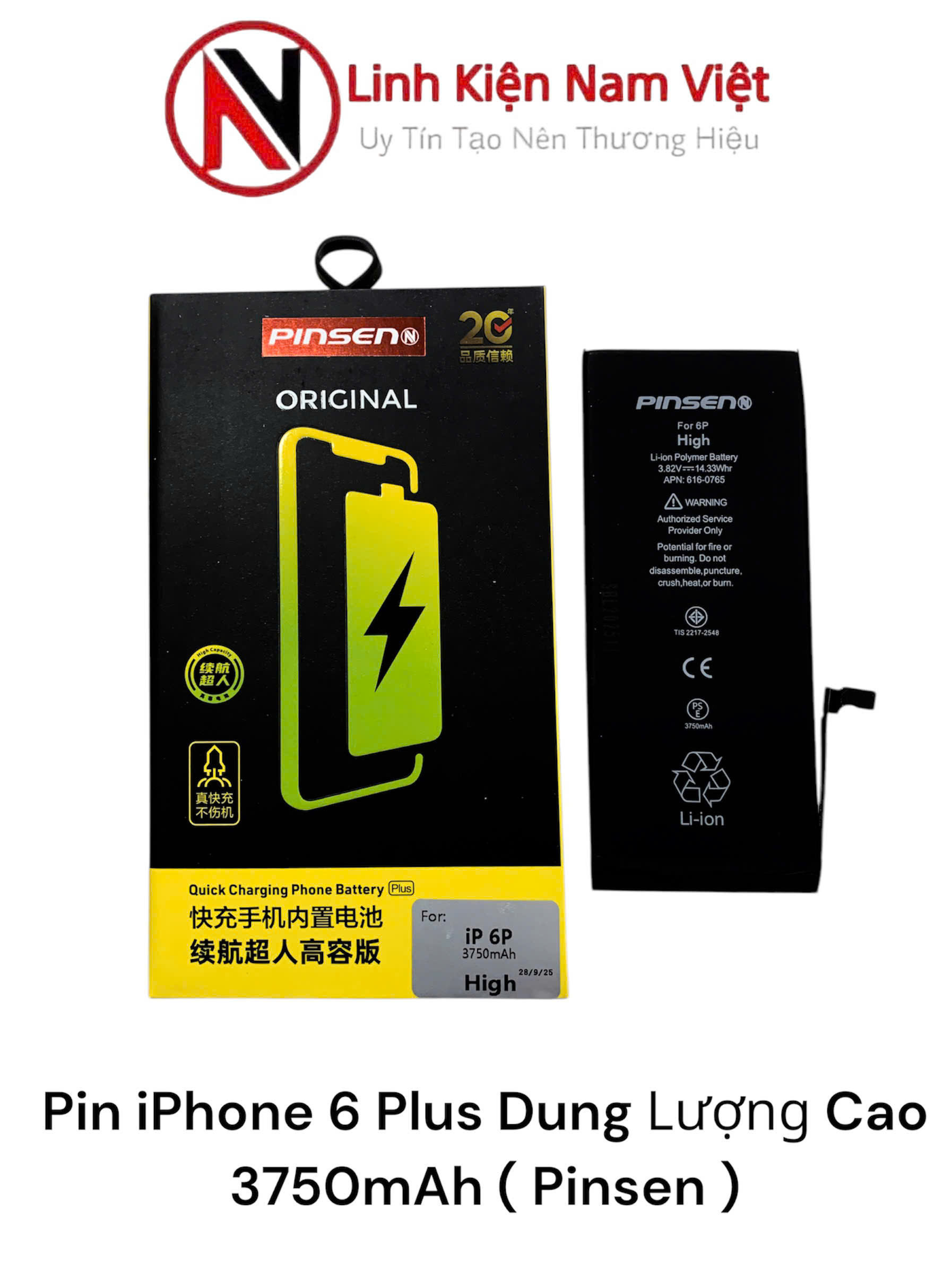 Pin iPhone 6 Plus Dung Lượng Cao High 3750mAh ( Pinsen )