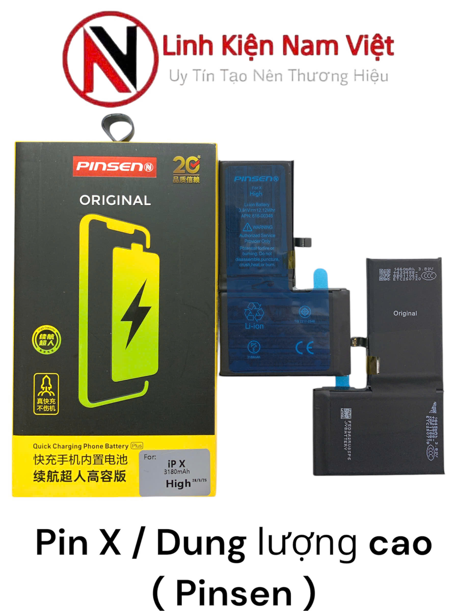 Pin iPhone X Dung Lượng Cao 3180mAh ( Pinsen )