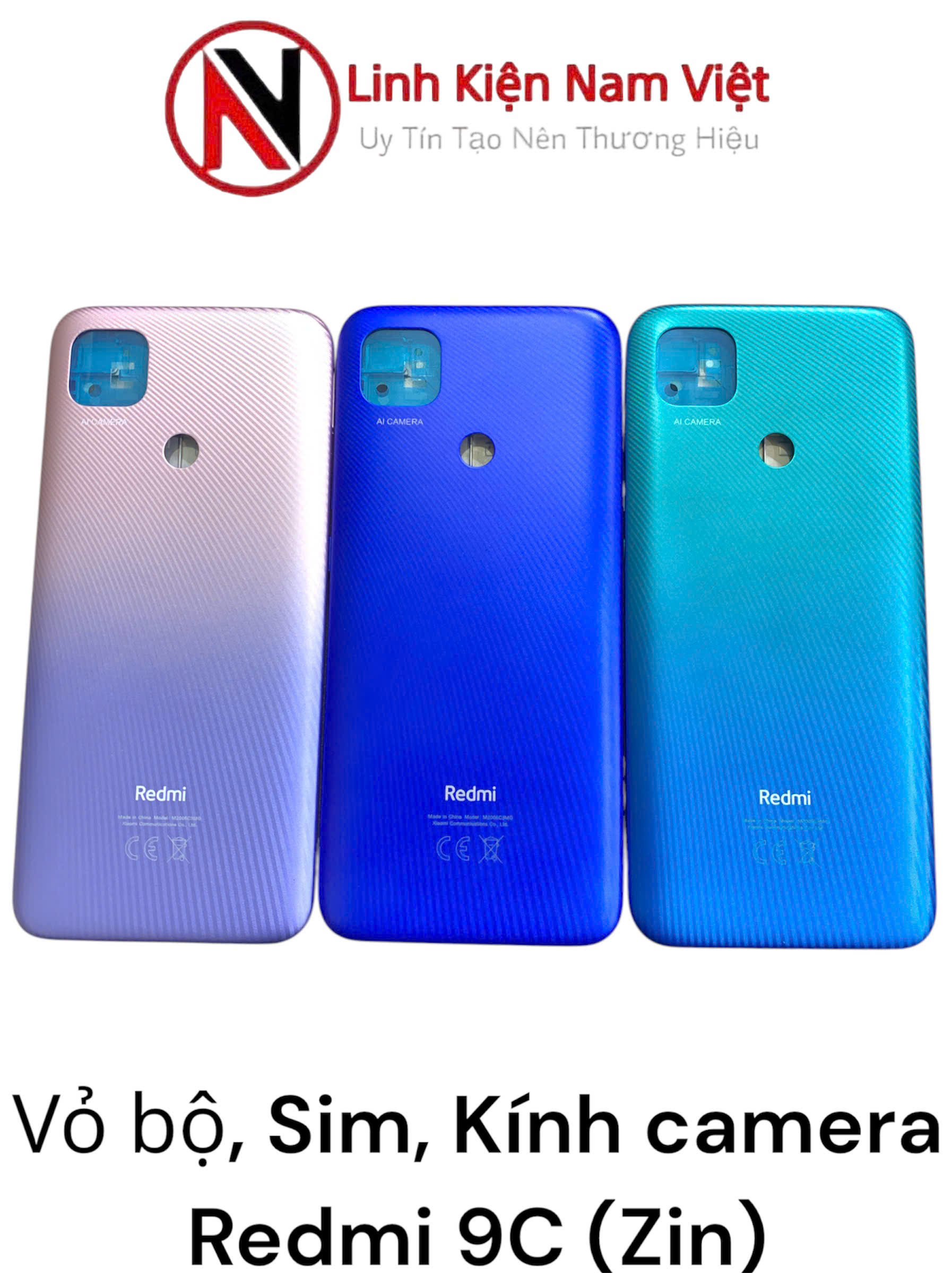 Vỏ bộ, Sim, Kính camera Xiaomi Redmi 9c ( Zin )