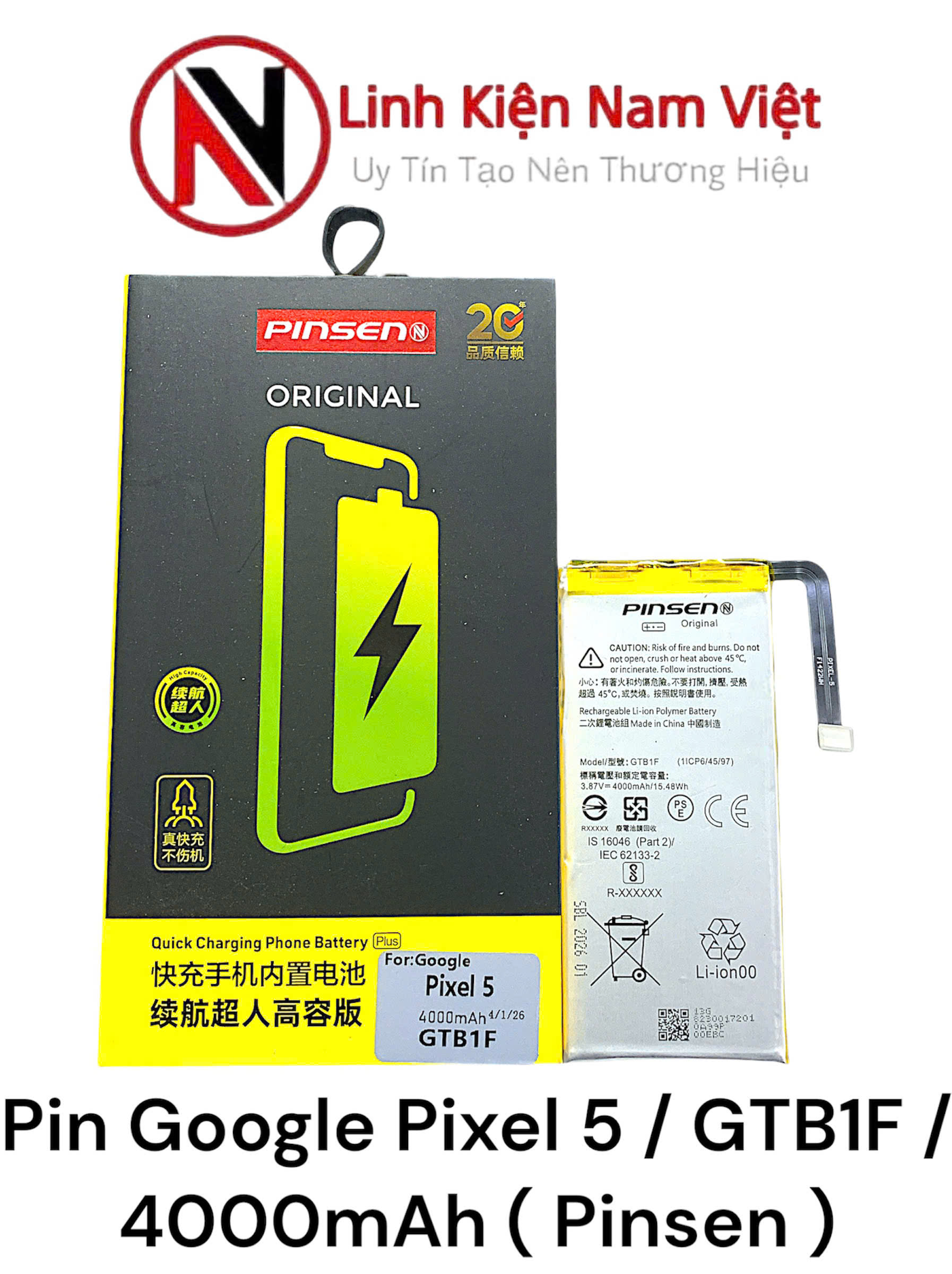 Pin Google Pixel 5 / GTB1F / 4000mAh ( Pinsen )
