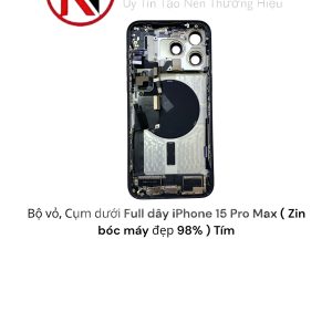 Bộ vỏ, Cụm dưới Full dây iPhone 15 Pro Max ( Zin bóc máy đẹp 98% ) Tím