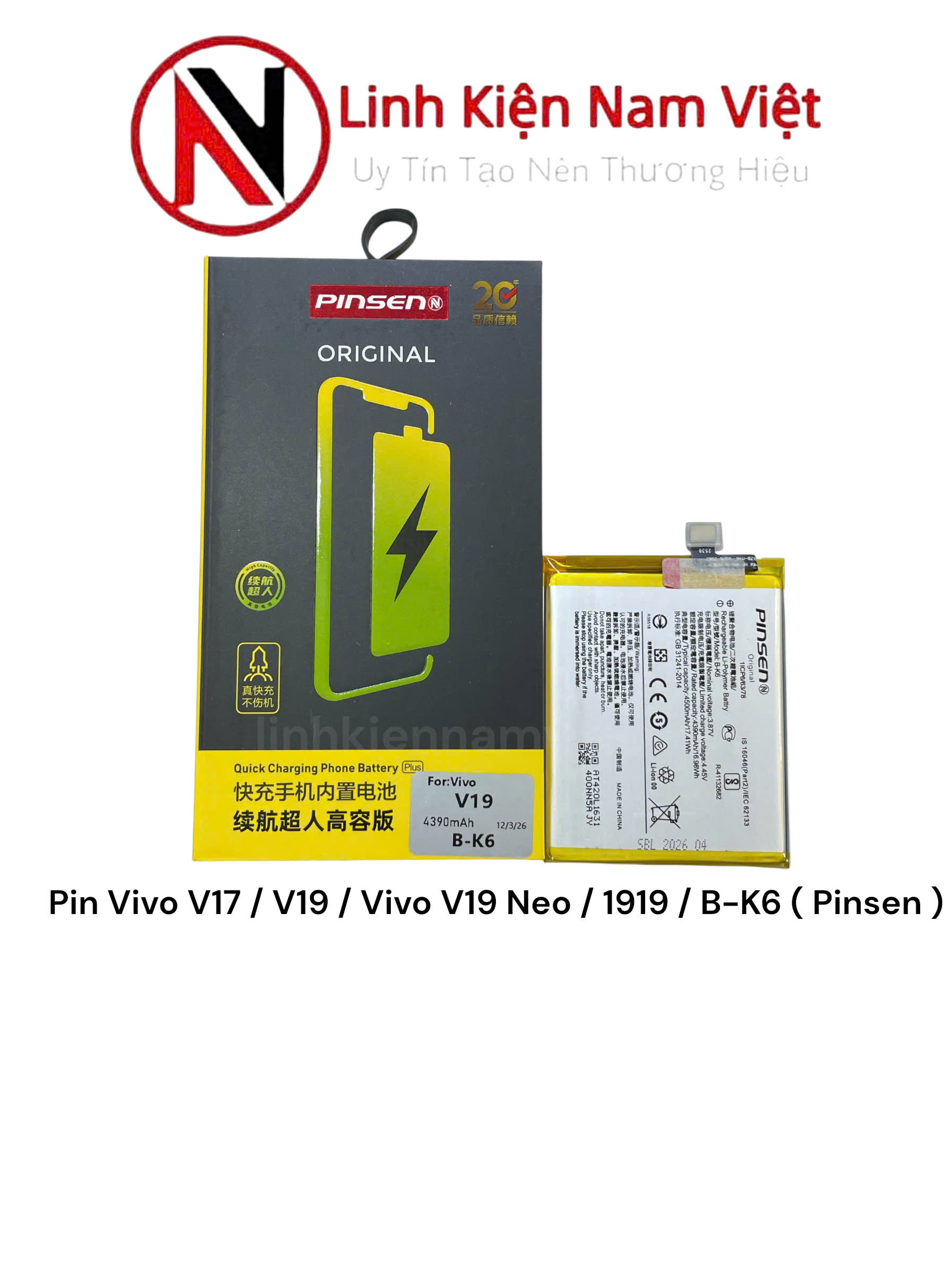 Pin Vivo V17 / V19 / Vivo V19 Neo / 1919 / B-K6 ( Pinsen )
