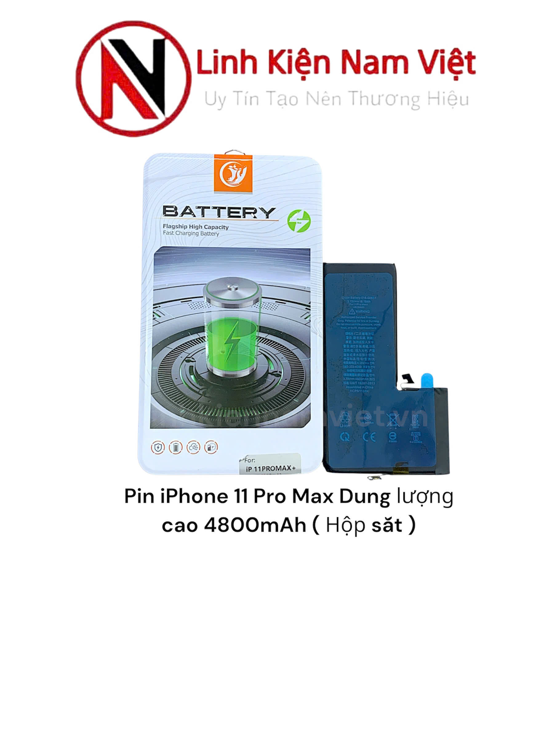 Pin iPhone 11 Pro Max Dung lượng cao 4800mAh ( Hộp sắt )