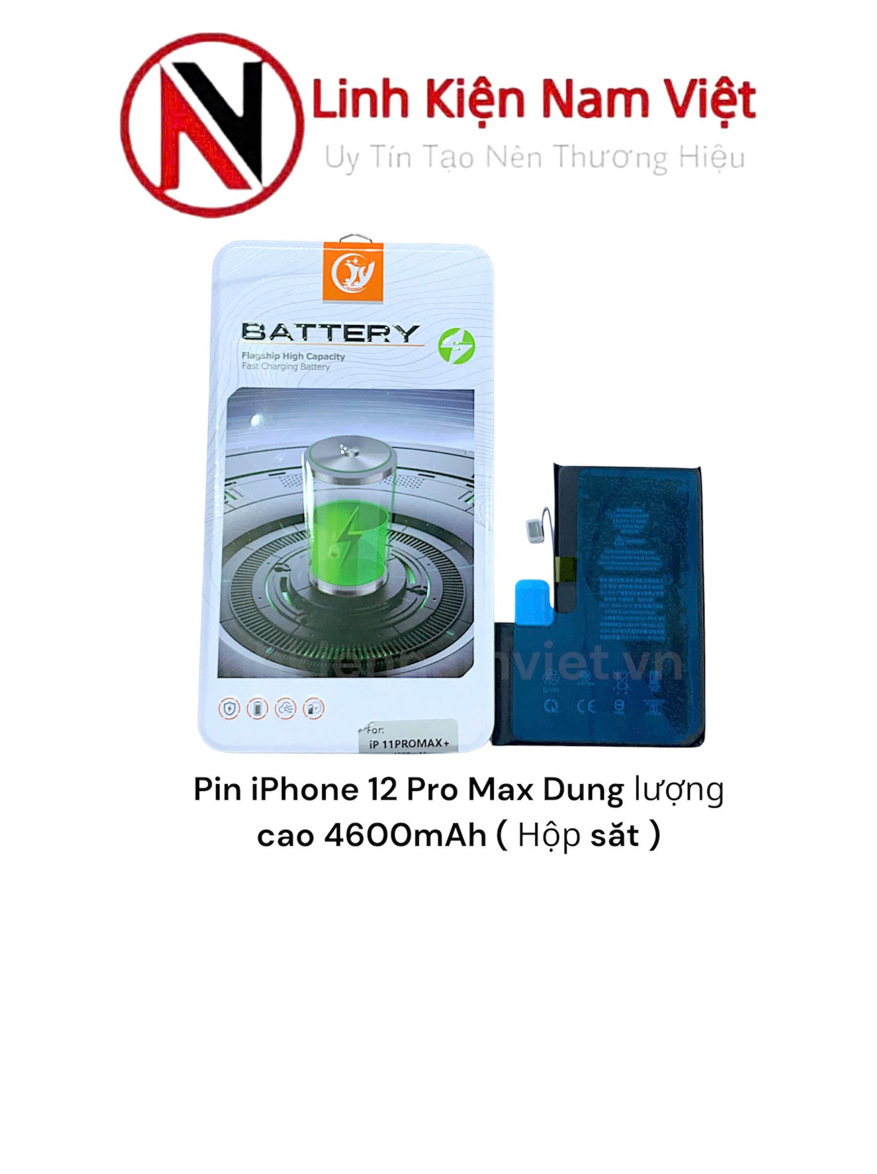 Pin iPhone 12 Pro Max Dung lượng cao 4600mAh ( Hộp sắt )