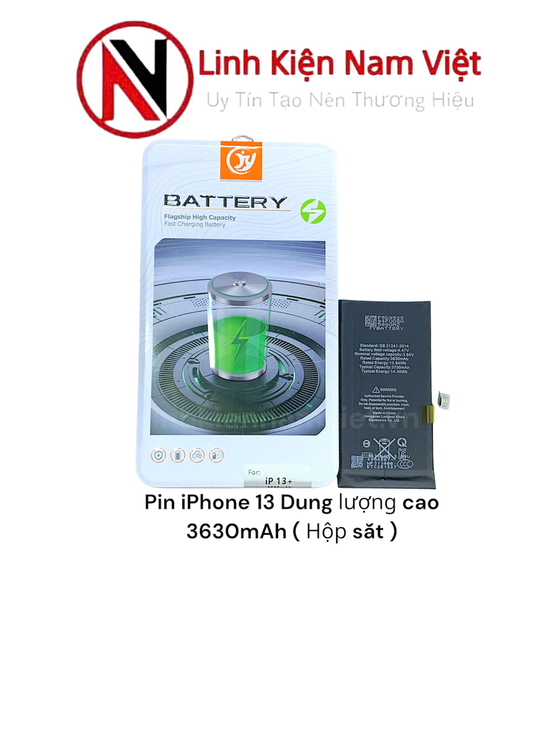 Pin iPhone 13 / Dung lượng cao 3630mAh ( Hộp sắt )