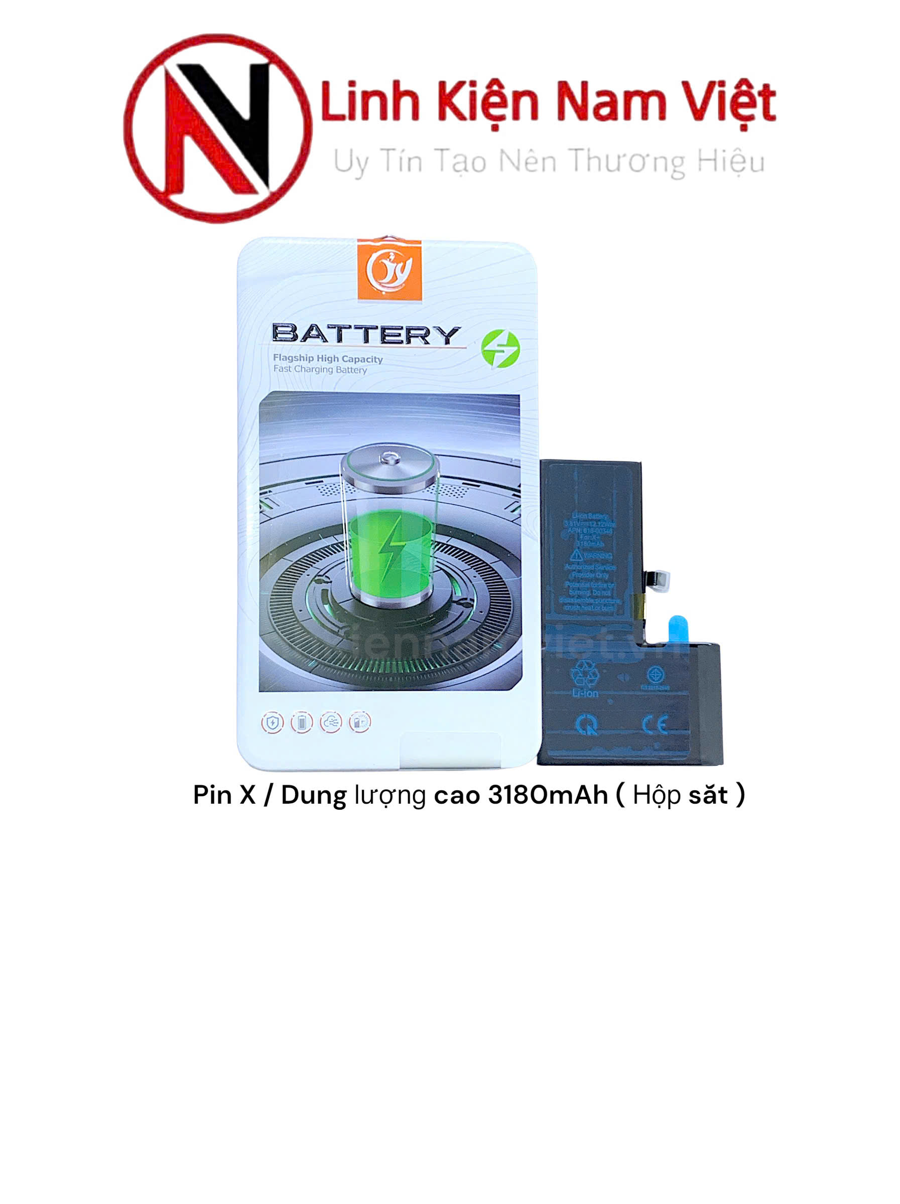 Pin iPhone X / Dung lượng cao 3180mAh ( Hộp sắt )