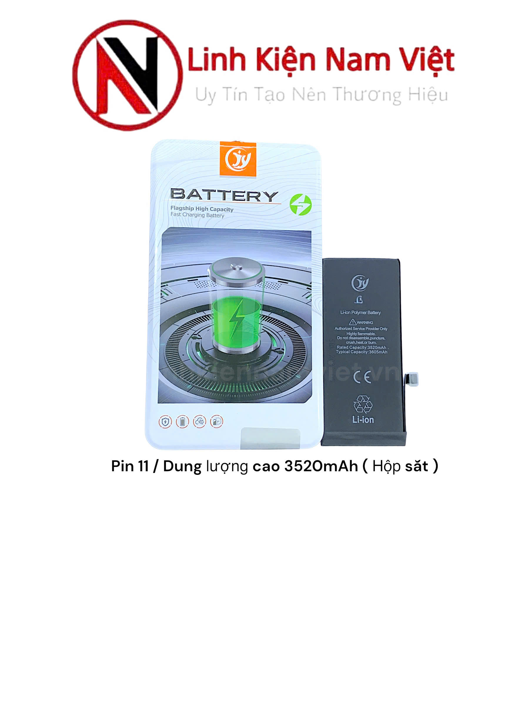Pin iPhone 11 / Dung lượng cao 3605mAh ( Hộp sắt )