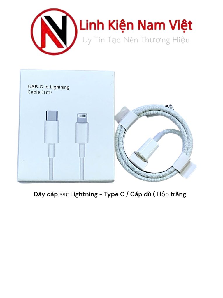 Dây cáp sạc iPhone Lightning - Type C / Cáp dù ( Hộp trắng )