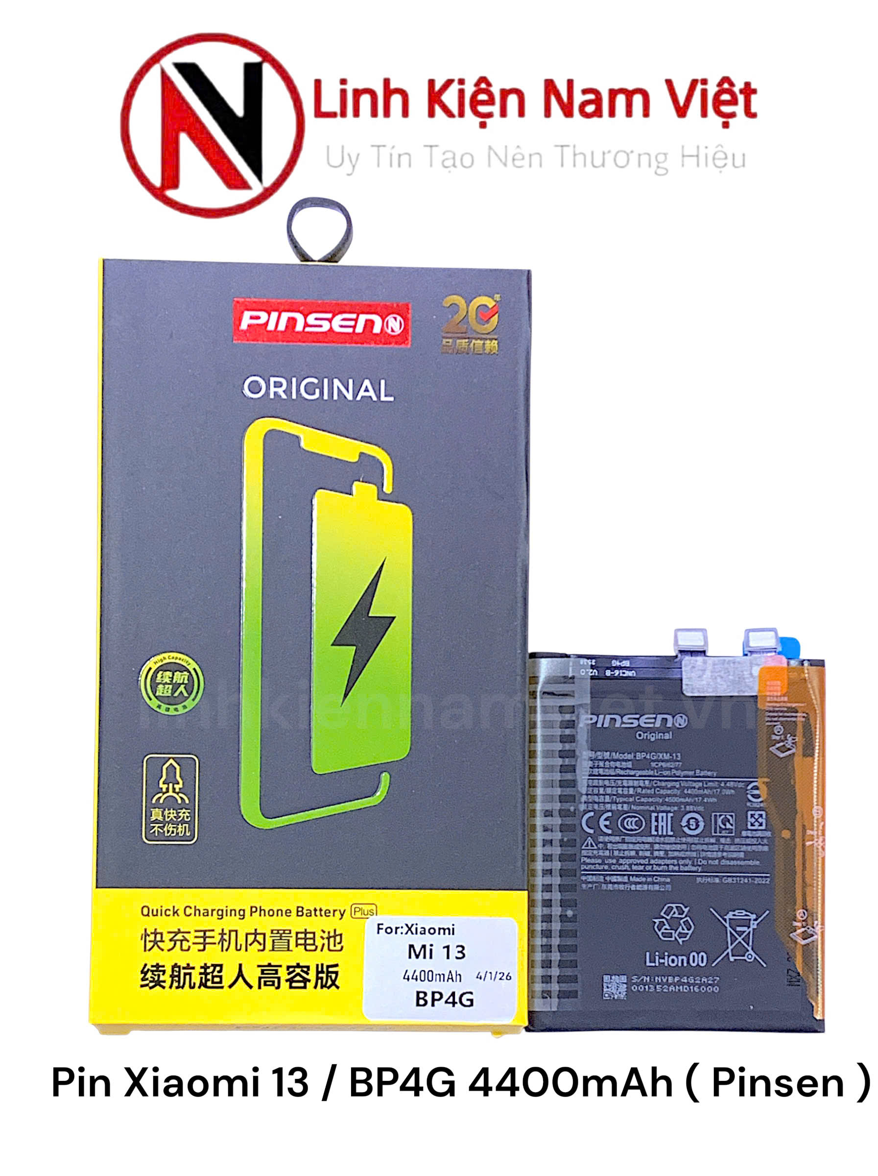 Pin Xiaomi 13 / BP4G 4400mAh ( Pinsen )