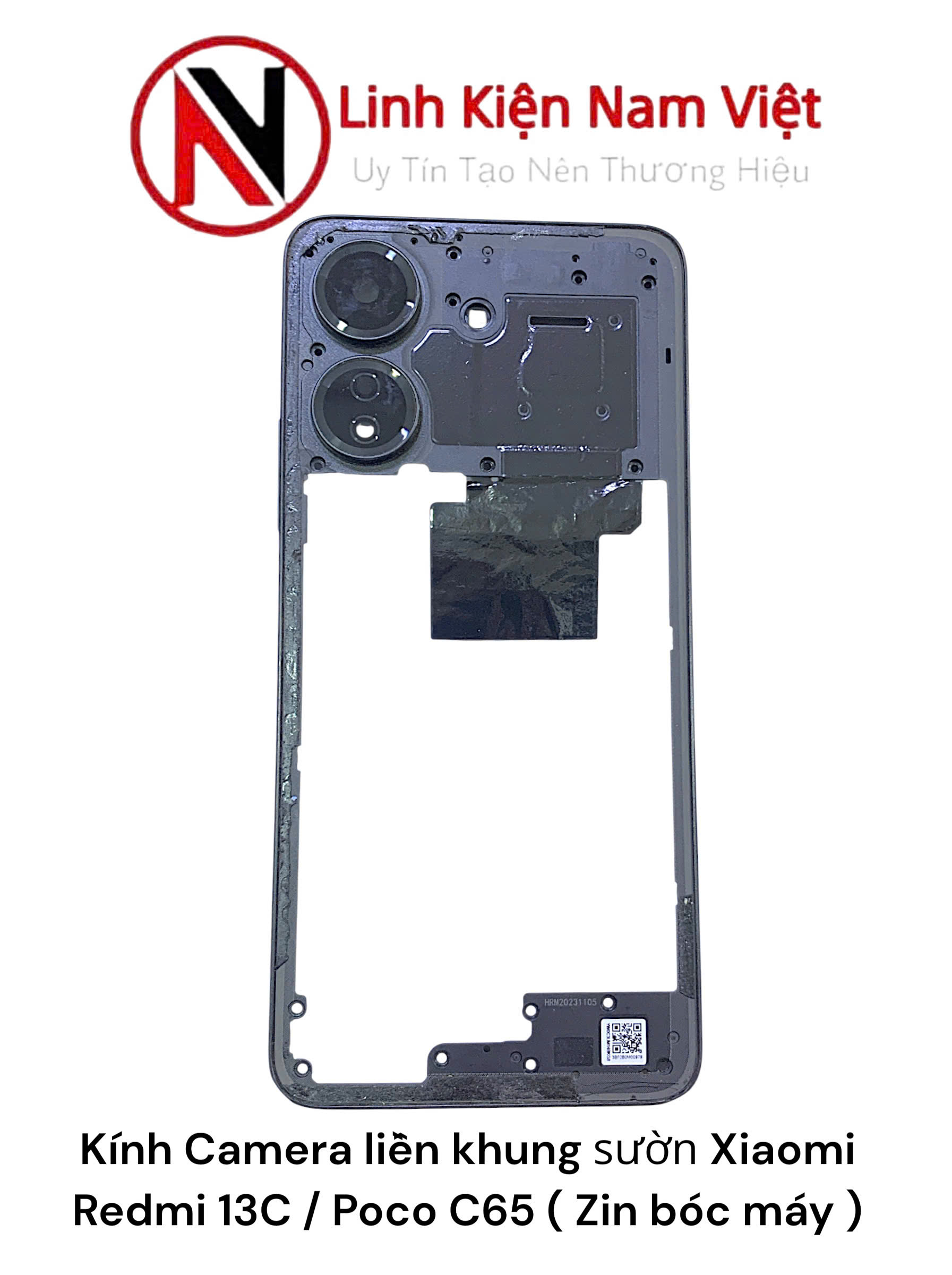 Kính Camera liền khung sườn Xiaomi Redmi 13C / Poco C65 ( Zin bóc máy )