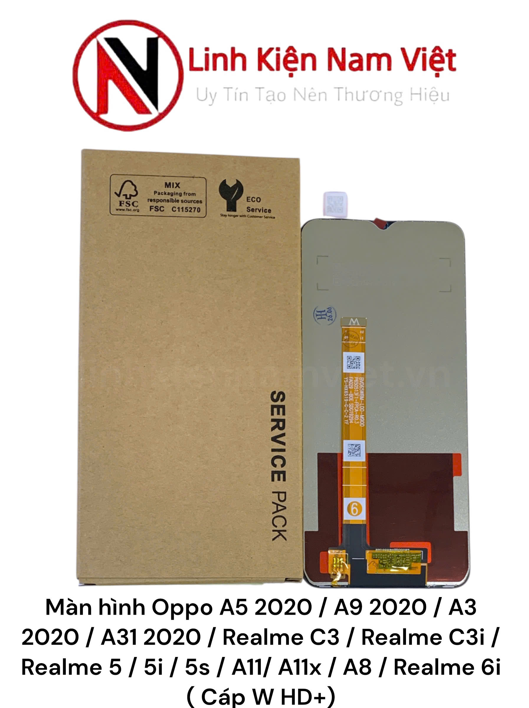 Màn hình Oppo A5 2020 / A9 2020 / A3 2020 / A31 2020 / Realme C3 / Realme C3i / Realme 5 / 5i / 5s / A11/ A11x / A8 / Realme 6i ( Cáp W HD+)