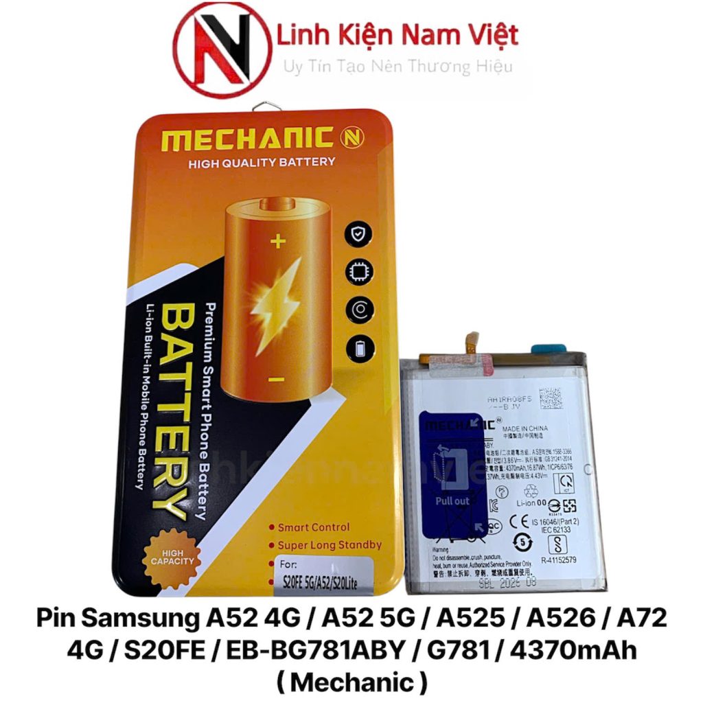 Pin Samsung A52 4G / A52 5G / A525 / A526 / A72 4G / S20FE / EB-BG781ABY / G781 / 4370mAh ( Mechanic )