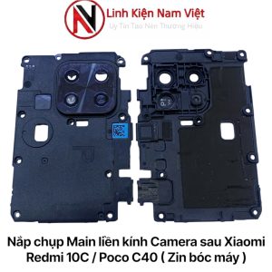 Nắp chụp Main liền kính Camera sau Xiaomi Redmi 10C / Poco C40 ( Zin bóc máy )