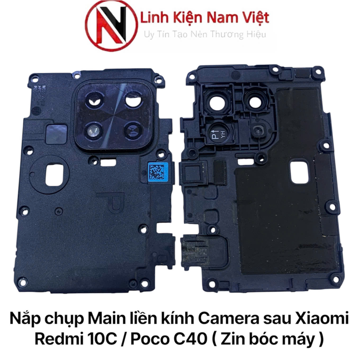 Nắp chụp Main liền kính Camera sau Xiaomi Redmi 10C / Poco C40 ( Zin bóc máy )