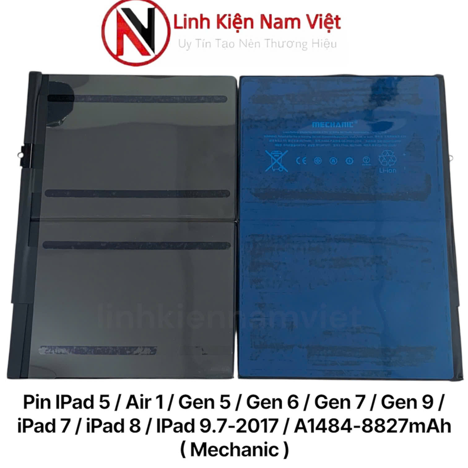 Pin IPad 5 / Air 1 / Gen 5 / Gen 6 / Gen 7 / Gen 9 / iPad 7 / iPad 8 / IPad 9.7-2017 / A1484-8827mAh ( Mechanic )