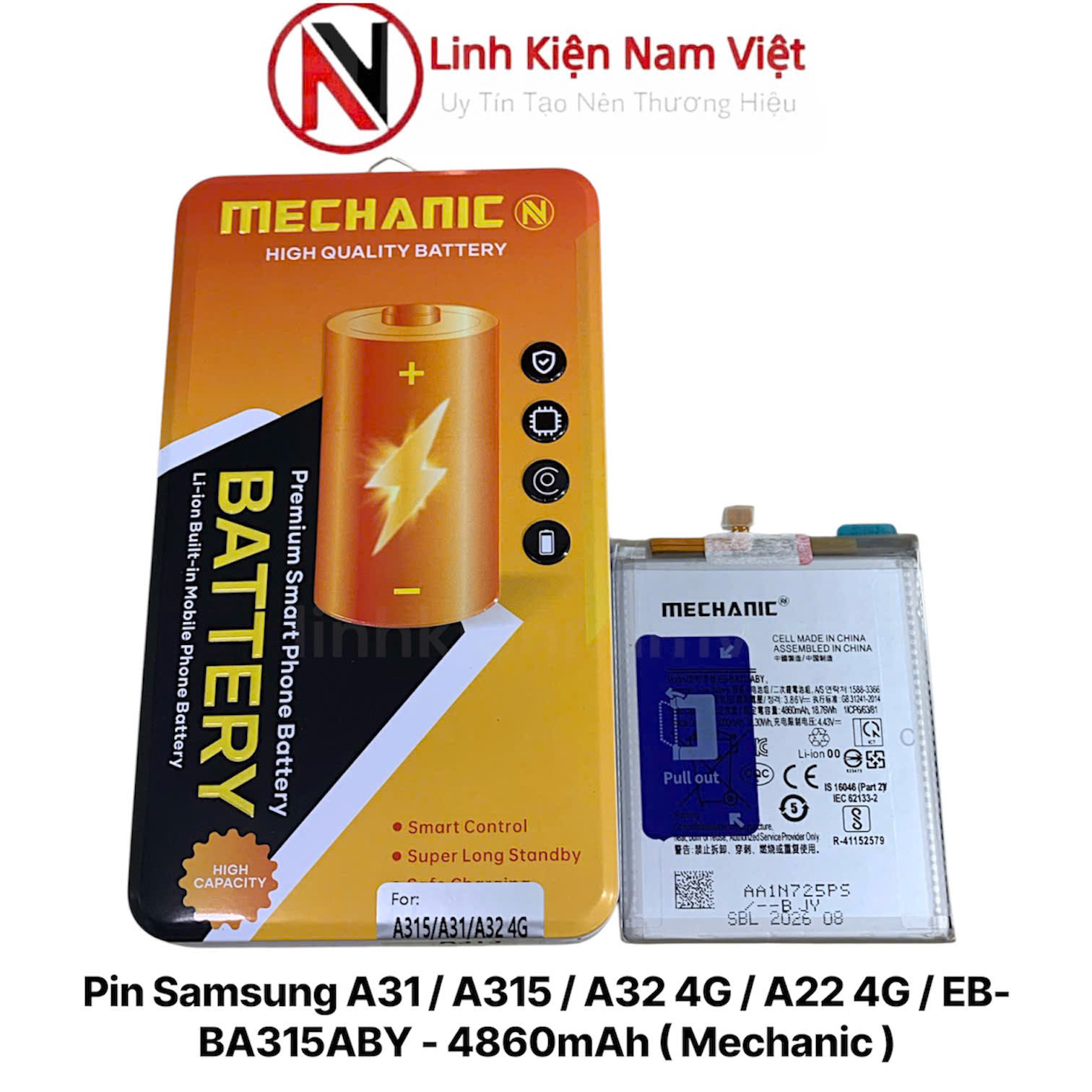 Pin Samsung A31 / A315 / A32 4G / A22 4G / EB-BA315ABY – 4860mAh ( Mechanic )