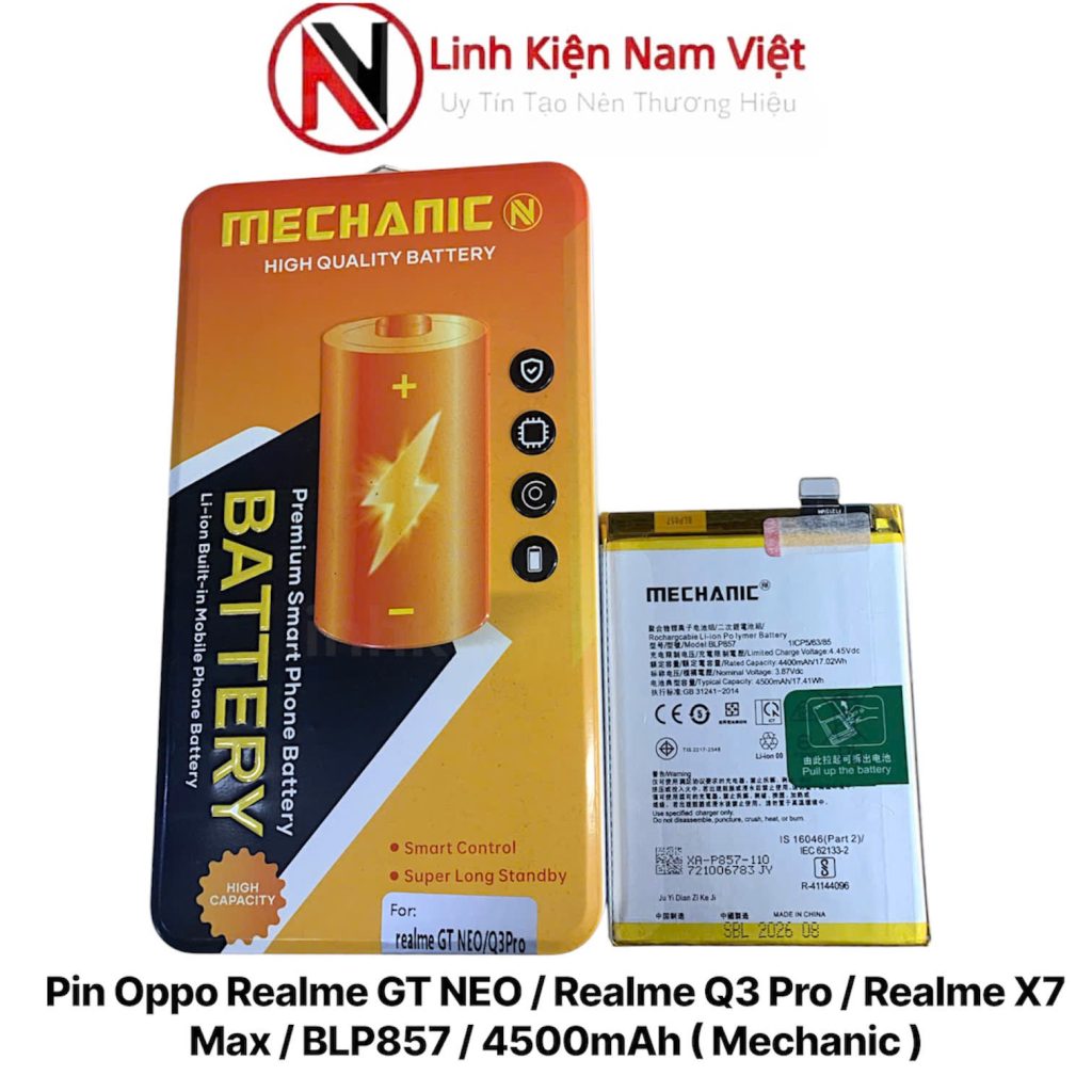 Pin Oppo Realme GT NEO / Realme Q3 Pro / Realme X7 Max / BLP857 / 4500mAh ( Mechanic )