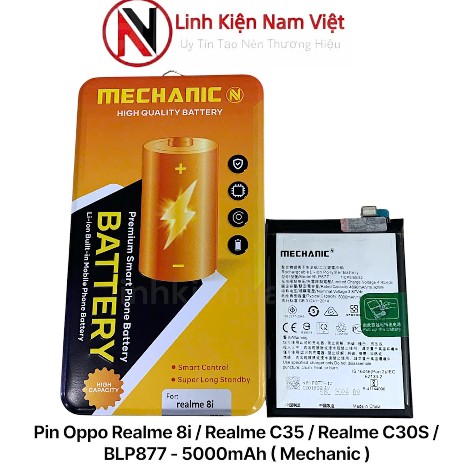 Pin Oppo Realme 8i / Realme C35 / Realme C30S / BLP877 – 5000mAh ( Mechanic )