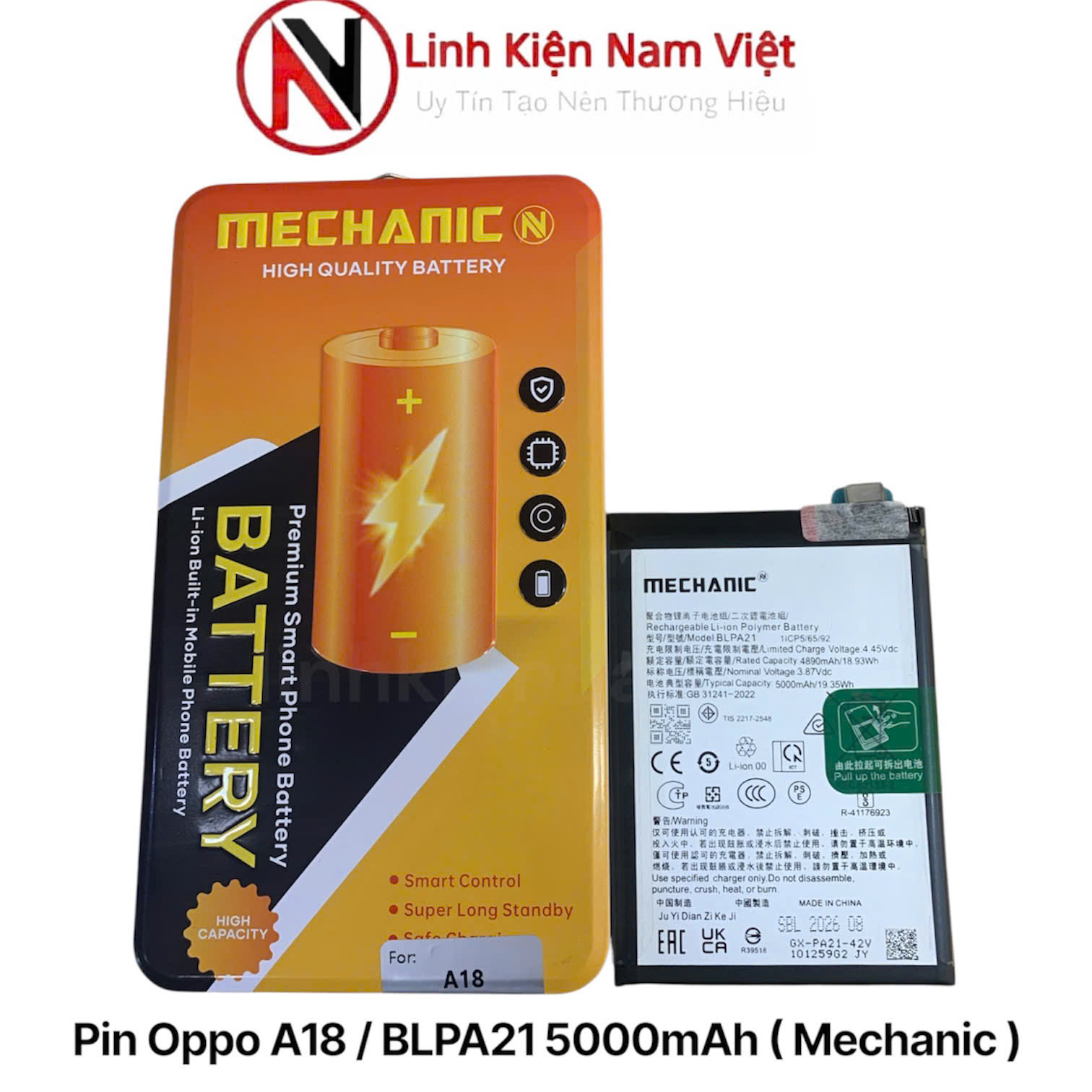 Pin Oppo A18 / BLPA21 5000mAh ( Mechanic )