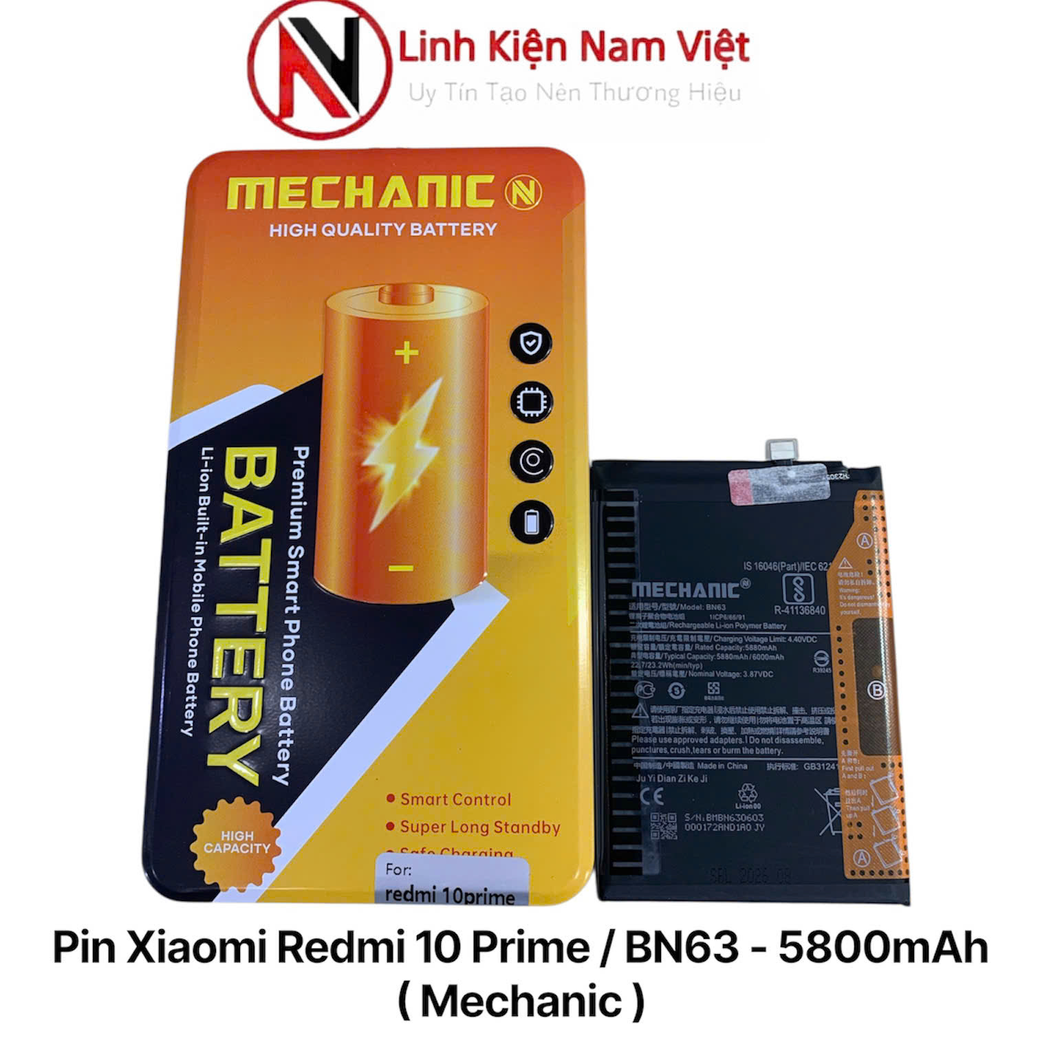 Pin Xiaomi Redmi 10 Prime / BN63 – 5800mAh ( Mechanic )