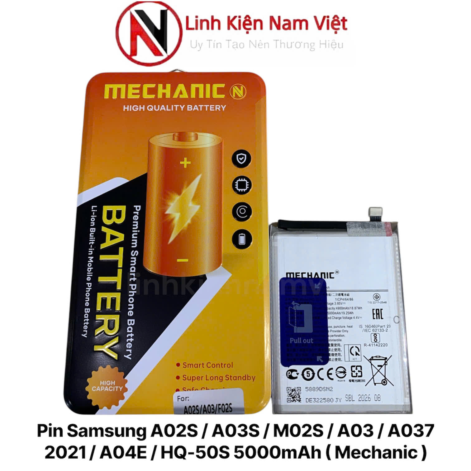 Pin Samsung A02S / A03S / M02S / A03 / A037 2021 / A04E / HQ-50S 5000mAh ( Mechanic )